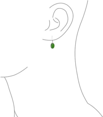 Vista 3 de Aretes colgantes de plata de ley 925 con forma ovalada de estilo occidental para mujer, con piedras preciosas de estilo occidental