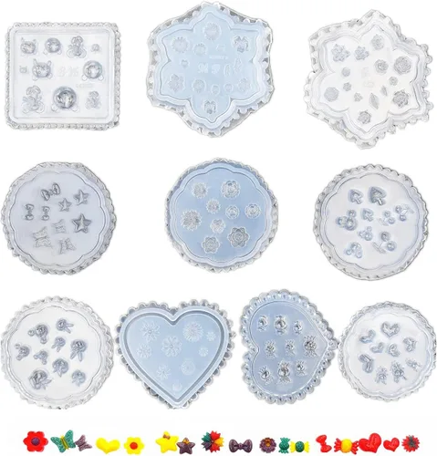 Vista 2 de 10 moldes de silicona para uñas, decoración de arte de uñas, moldes de resina para manicura, plantillas de cristal, herramientas de manicura