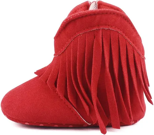 Vista 4 de ESTAMICO Botas vaqueras con borlas para bebé niña