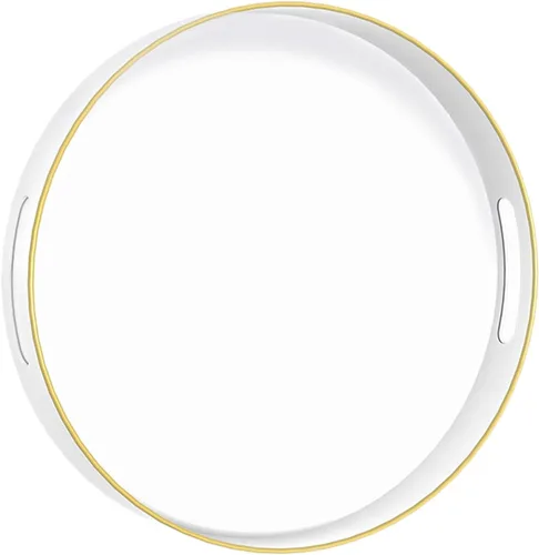 Vista 35 de MAONAME - Bandeja decorativa verde oscuro, bandeja de servir redonda de 13 pulgadas con asas, bandejas de plástico para mesa de café, bandejas