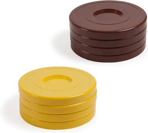 Vista 4 de Champion Sports Classic Group Games Shuffleboard Set: Champion Sports Indoor Outdoor 8 Puck 4 Cue Sticks Party Game, Yellow