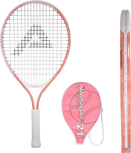 Vista 32 de AMA SPORT Raqueta de tenis para niños pequeños, kit de iniciación de raqueta de tenis de 17 a 25 pulgadas para niñas y niños con bolsa de nailon