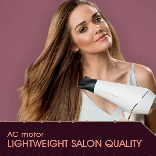 Vista 5 de Secadora de cabello Remington Pro Series AC9140P T, Studio Thermaluxe, con cable que no se enreda, más concentrador y clips de seccionamiento