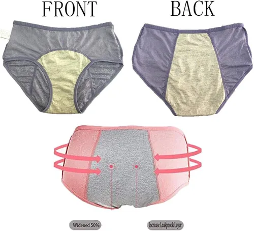 Vista 3 de Calzón para mujer para período menstrual Ropa Interior Protectora para período menstrual de Jacquard de limpieza fácil, L