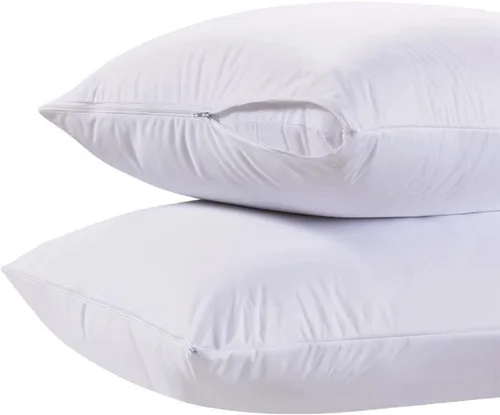 Vista 8 de Funda de almohada White Classic con cremallera, tamaño estándar de 50 x 70 cm, 2 unidades, Algodón, Blanco, Estándar