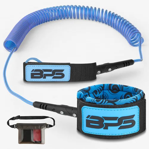 Vista 11 de BPS 'Storm' Premium 0.283 in Bobina SUP Correa de Paddleboard Correa de tobillo de liberación rápida, con bolsa de cintura impermeable Longboard
