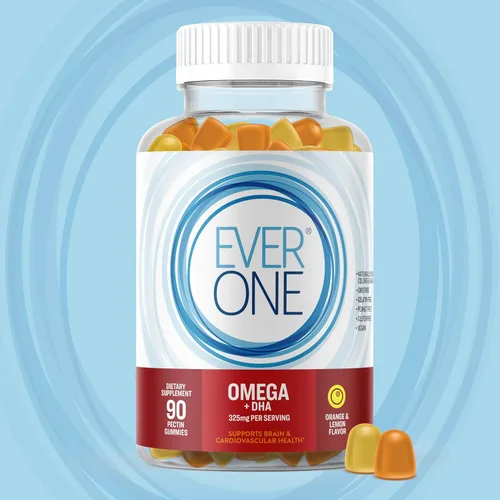 Vista 2 de Gomitas de aceite de pescado Omega para adultos y adolescentes con DHA – Suplemento de apoyo para la salud cerebral y cardiovascular – Vegano, sin