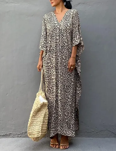 Vista 4 de Bsubseach - Vestido tipo camisa de talla extragrande para mujer, salida de baño holgada con botones para playa