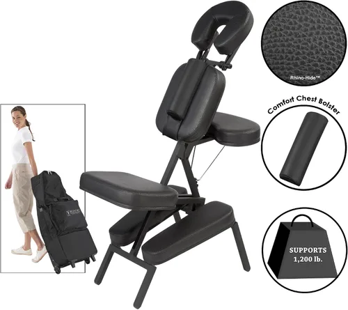 Vista 2 de Master Massage Apollo - Silla de masaje portátil de tamaño extra grande, de aluminio ligero, plegable, postura sentada, silla de masaje plegable