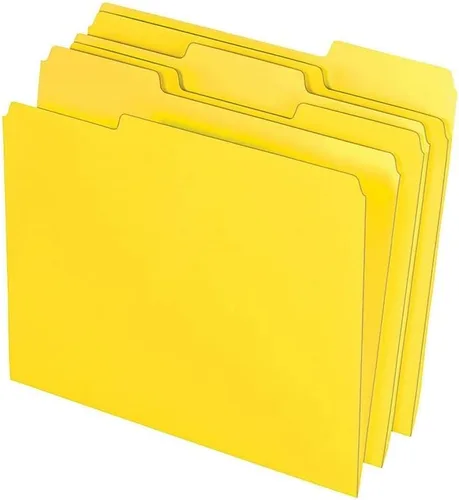 Vista 5 de Staples 508903 Carpetas de archivos con pestañas reforzadas Letra 3 Pestaña Amarillo 100Caja