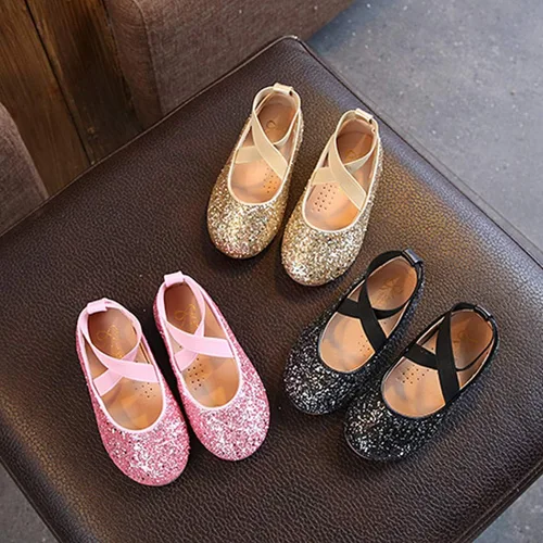 Vista 7 de YIBLBOX Zapatos planos de ballet con purpurina para niña, bailarina, Mary Jane, princesa, vestido de boda, zapatos de vestir brillantes