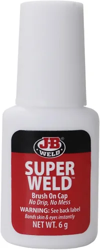 Vista 2 de JB Weld JB33106 Superweld Configuración Instantánea de Alta Resistencia, Botella de 6 Gramos, Excelente para Acero, Goma, La mayoría de Plásticos
