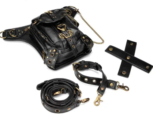 Vista 5 de Halloween Unisex Steampunk senderismo riñonera bolsa militar táctica gota pierna bolsa al aire libre bicicleta motocicleta ciclismo mochila utilidad