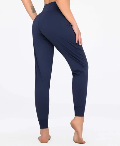 Vista 4 de Dragon Fit - Pantalones deportivos para mujer, con bolsillos y tiro alto, para yoga, ejercicios, pantalones cónicos, pantalones de descanso