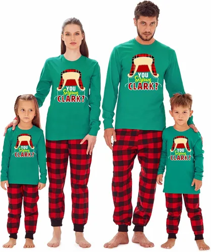 Vista 13 de Camiseta familiar de manga larga con texto en inglés "You Serious Clark Christmas" Top - Athletic Heather