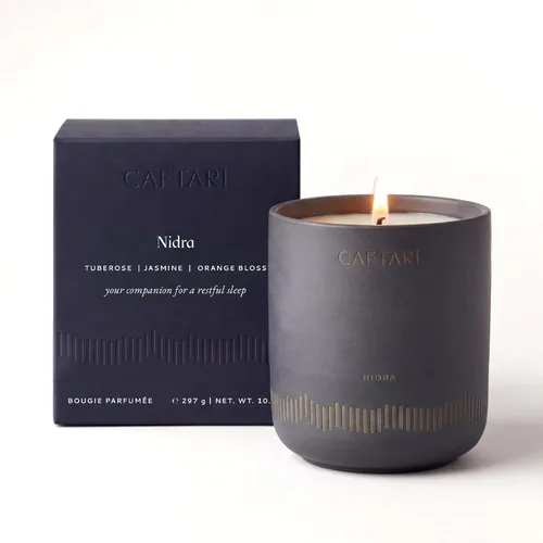 Vista 12 de CAFTARI Vela de Aromaterapia de Lujo Perfumada con Bergamota, Mandarina y Acorde de Té 60 Horas de Combustión Cera Limpia de Coco y Soja