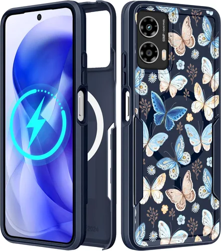 Vista 70 de Funda para Moto G 5G 2024 – Compatible con MagSafe para mujeres y niñas, bonita funda protectora magnética para teléfono, diseño femenino Kawaii