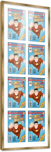 Vista 109 de Poster Palooza Marco de cómic con paspartú para 1 cómic de la Edad de Bronce publicado entre 1970 y 1985, marco de cómic negro para cómic de 7.25 x