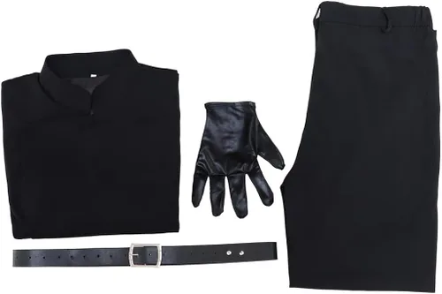 Vista 7 de Disfraz de cosplay de Luke para hombre uniforme negro disfraz de Jedi para Halloween