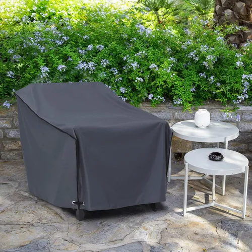 Vista 6 de ABCCANOPY Funda para silla de patio, apilable, impermeable, para exteriores, duradera, resistente a los rayos UV, de poliéster, funda para muebles