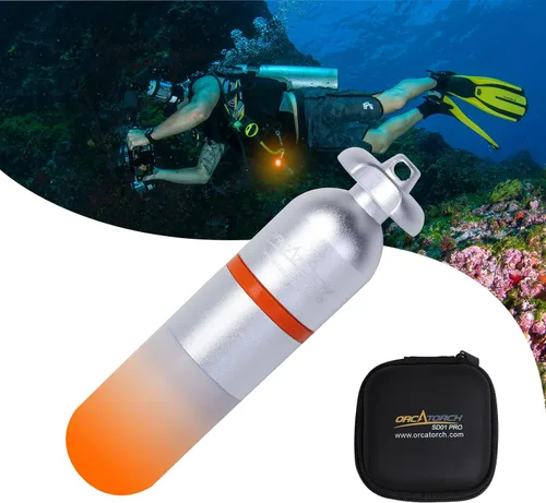 Vista 10 de ORCATORCH SD01PRO Luz de señal de buceo mejorada y brillante, baliza sumergible Mini marcador de tanque con modos constantes y parpadeantes