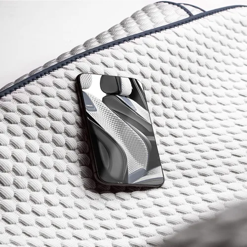 Vista 4 de Fundas de asiento de automóvil para Ford Mustang Mach-E, cojines de asiento transpirables, cómodos protectores de asiento delanteros y traseros de 5