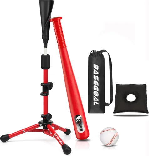 Vista 10 de BaseGoal Baseball Batting Tee Ball Set for Kids and Youth,with Bat & Ball