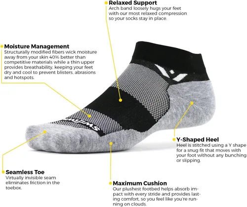 Vista 2 de Swiftwick - Calcetines MAXUS ONE para golf y correr, cojín máximo