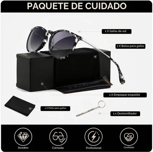 Vista 6 de SUNGAIT Gafas de sol redondas vintage prémium para mujeres y hombres