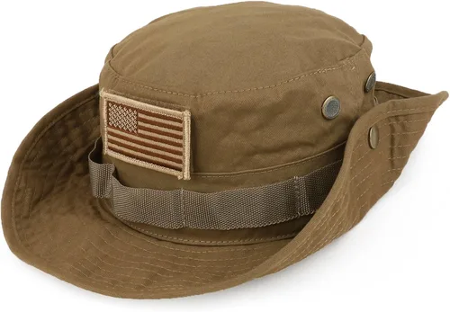 Vista 5 de Armycrew - Gorra con cierre de gancho y lazo con bandera militar americana con correa para la barbilla