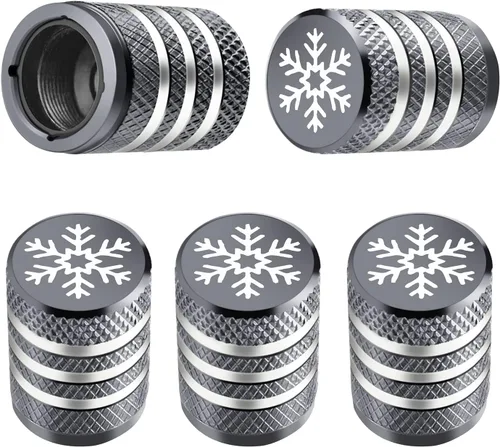 Vista 39 de Tapones para vástago de válvula de neumático, paquete de 5, tapa de aire de neumático N2, metal nitrógeno con forro de plástico, resistente a