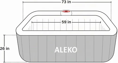 Vista 5 de ALEKO Tina inflable de hidromasaje con calentador de 1200W y 130 chorros con burbujas - Tina de hidromasaje portátil con controles digitales, bomba