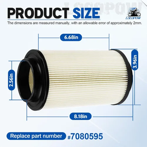 Vista 2 de Filtro de aire 7080595 para Polaris Sportsman 335 400 450 500 550 570 600 700 800 850 Scrambler Magnum repuestos de ATV Trail Boss Worker Xpedition