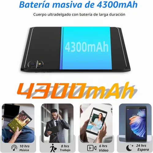 Vista 6 de Tablet Android 8 pulgadas, Tableta Android 12.0 de 32GB de almacenamiento con expansión SD de 1024GB, PC de tabletas, procesador Quad-core 2GB RAM