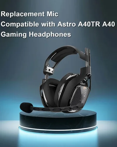 Vista 2 de Micrófono de repuesto para auriculares Astro A40 A40 TR, PS5 PC con cancelación de ruido micrófono Boom, negro, conector de 0.138 in