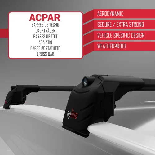Vista 8 de Compatible con SsangYong Tivoli 2015-2024 ACE-2 Barra transversal de aluminio negro 2 barras