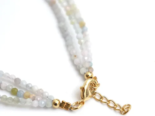 Vista 39 de Gempires - Pulseras de cuentas naturales de múltiples hebras, ligeras, hechas a mano, hipoalergénicas, de 8 pulgadas, chapadas en oro, elegantes