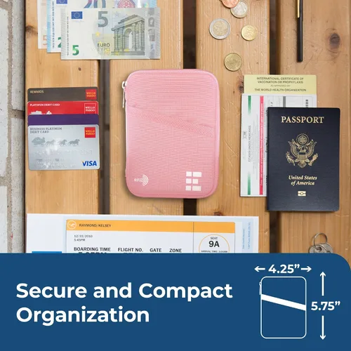 Vista 2 de Zero Grid Cartera para pasaporte - Soporte para documentos de viaje con bloqueo RFID