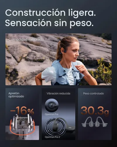 Vista 7 de SHOKZ OpenRun Pro 2 Mini Auriculares deportivos Bluetooth de conducción Negro