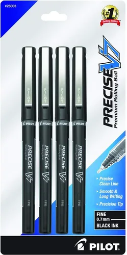 Vista 4 de PILOT Precise V5 Stick - Bolígrafos de tinta líquida con punta extrafina (0.5 mm.), tinta negra, paquete de 4 (26002)