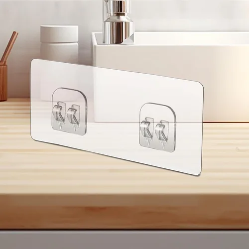 Vista 7 de Shower Shelf Adhesive Replacement - 4 Pieces Organizer Sticky Strips