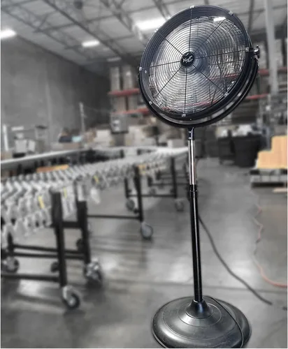 Vista 8 de Vie Air Ventilador de Tambor Pedestal Industrial de Servicio Pesado de 20" de Metal Potente y Silencioso de Alta Velocidad con Inclinación de 360