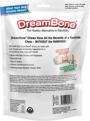 Vista 2 de DreamBone Mini Bone - Golosinas para perros sin piel cruda con proteína real, 50