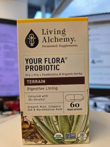 Vista 2 de Your Flora Probiotic Terrain - Probióticos sin OMG con soja fermentada, aloe vera y olmo resbaladizo para el equilibrio intestinal y la digestión