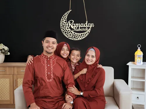 Vista 5 de OLEEK Corona de puerta de ramadán (12 pulgadas), letrero de ramadán mubarak - decoraciones de ramadán para el hogar 2026 - corona de ramadán