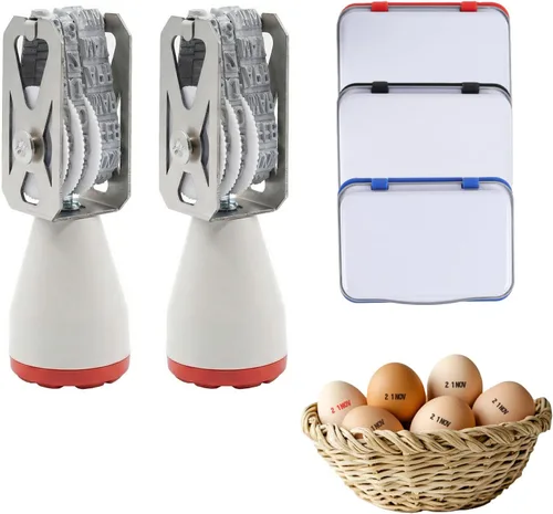 Vista 8 de Kit de fechador de huevos, sellos de fecha de huevo para huevos frescos, 1 sellos de fecha de rodillo y 2 almohadillas de tinta, sello de etiqueta