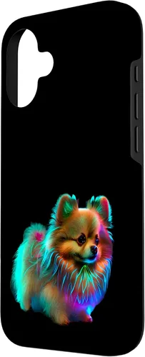 Vista 2 de Funda para iPhone 16 con diseño de raza de cachorro de Pomerania para mujeres o niñas