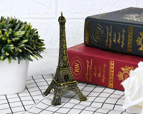 Vista 3 de DS. DISTINCTIVE STYLE Modelo de la Torre Eiffel Estatua Metálica de la Torre Eiffel Figura de Recuerdo, Bronce (15 cm)