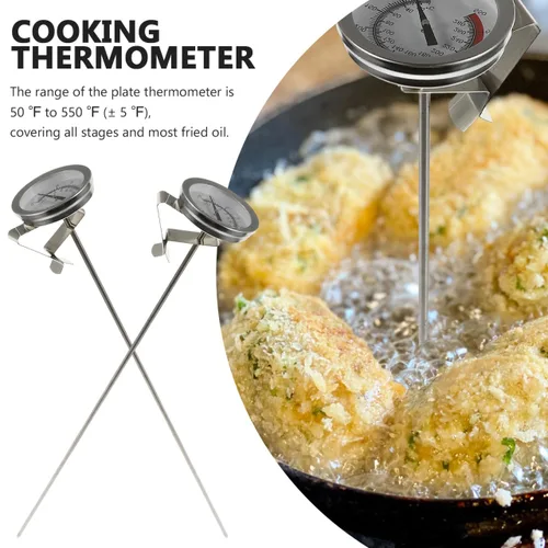 Vista 7 de Termómetro de aceite profesional para chef, vástago de acero inoxidable de gran pantalla para freír barbacoa y carne, 2 uds