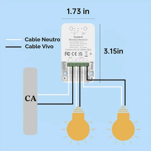 Vista 8 de Interruptor de luz Wi-Fi inteligente, 2 canales, interruptor de relé inalámbrico linptech con aplicación Tuya, control remoto de voz, temporizador